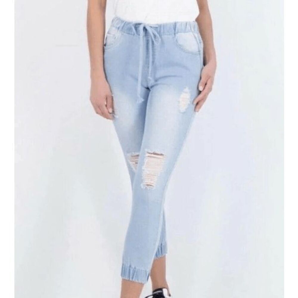 GOGO Jeans Distressed Denim Joggers Size 3